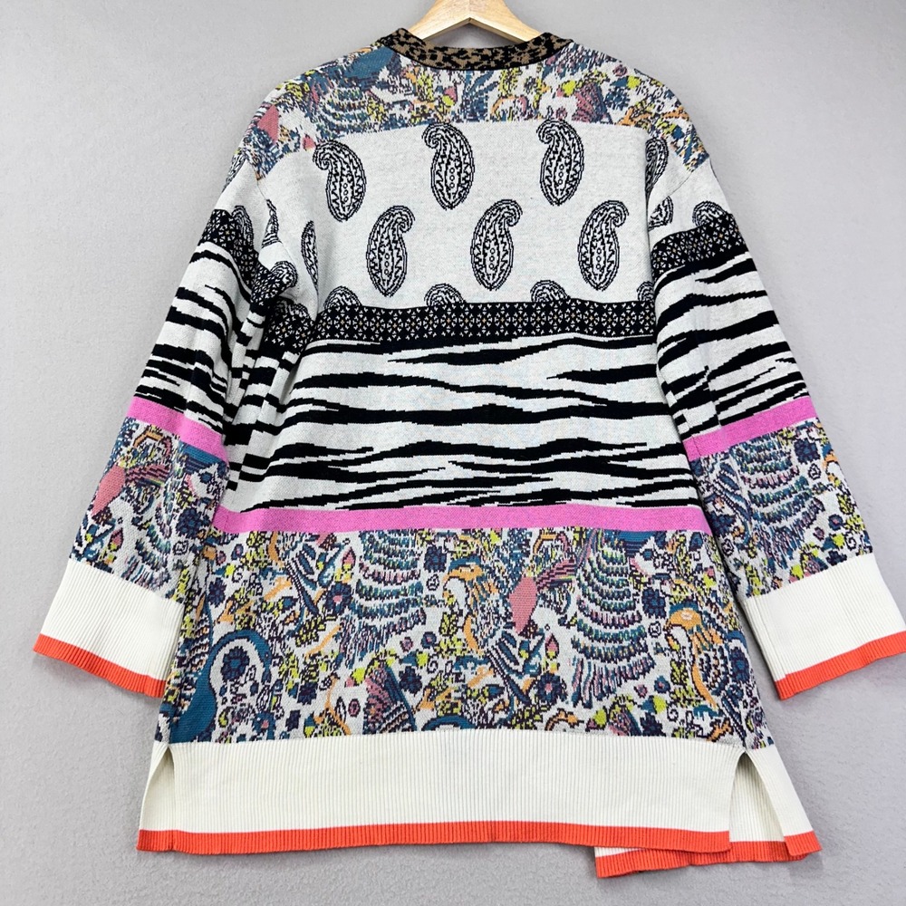 Anthropologie BRICOLAGE Cardigan Womens XS Animal Print Paisley Open Kimono - Picture 5 of 11